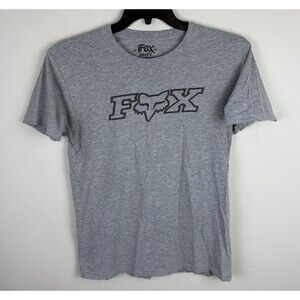 Y2K Fox Racing Graphic T-Shirt / Grey / Size Medium